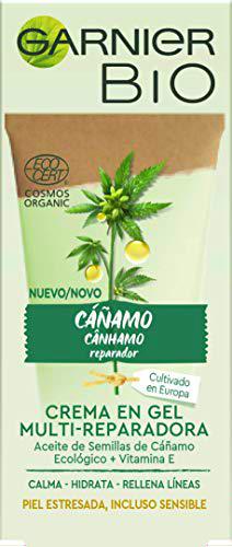 Garnier Bio, Crema en Gel Multi-Reparadora con Aceite de Semillas de Cannabis Sativa (Cáñamo) Ecológico Rico en Ácidos Grasos Omega 3
