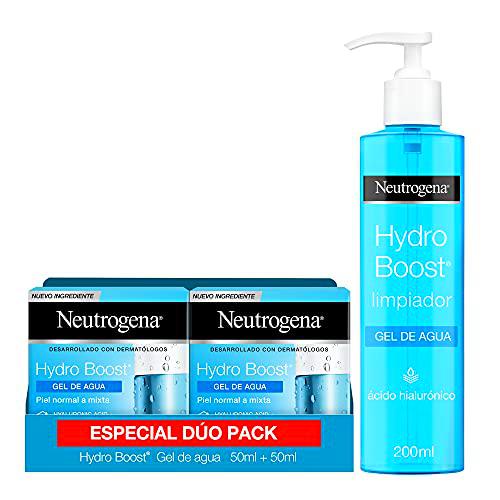 Neutrogena Hydro Boost Gel de Agua, Crema Hidratante Facial para Pieles Normales y Mixtas con Ácido Hialurónico