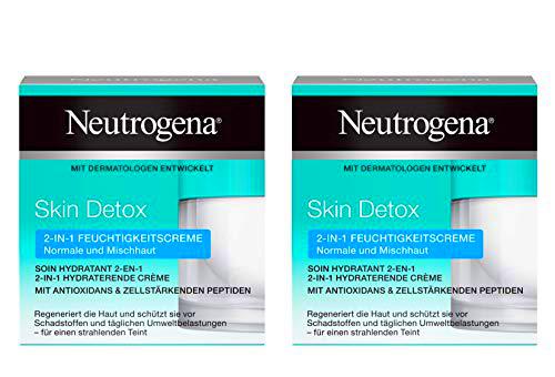 Neutrogena Skin Detox 2 en 1 Crema Hidratante - 2 Unidades x 50 ml.