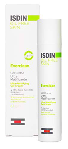 ISDIN Everclean Oil Free Skin Gel Crema Rostro Ultra Matificante | Ayuda a disminuir los poros normalizar la producción de sebo 1 x 50ml