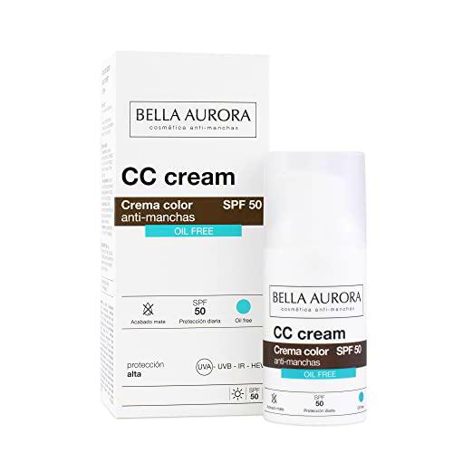 Bella Aurora Protector Solar CC Cream Anti-Manchas SPF 50 para Piel Grasa-Mixta