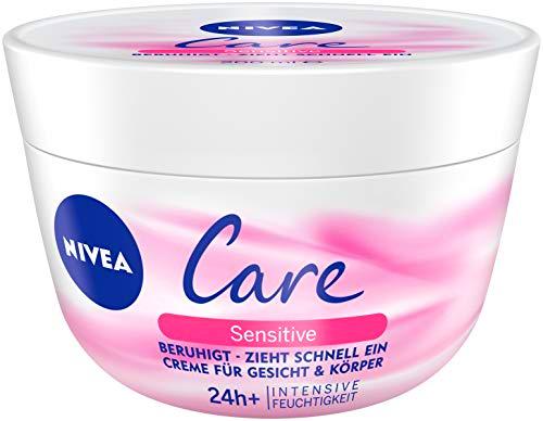 Crema Nivea Care Sensitive para cara y cuerpo, 3 unidades (200 ml).