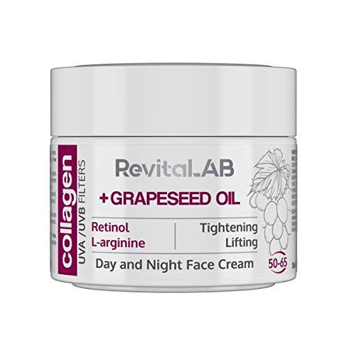 RevitaLAB - Crema hidratante antiarrugas de día y de noche con colágeno enriquecida con ácido hialurónico