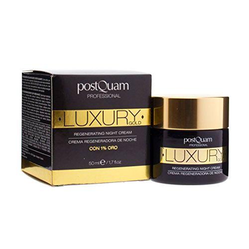 Postquam - Crema de Noche Luxury Gold | Crema Hidratante con Acido Hialuronico y Oro Coloidal