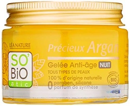 SO'BIO ETIC Gel DE Noche ANTIEDAD argan 40ml. Bio, Negro, Estandar