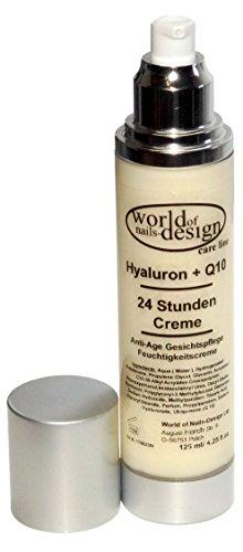 World of Nails de diseño premium anti-age Cuidado Facial Para Día y Noche con Q10 + Ácido Hialurónico en dispensador en tamaño de XXL, 125 ml