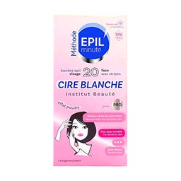 EpiL'minuto Cera blanca Pro bandas de rostro Soft Touch x20 + 4 toallitas