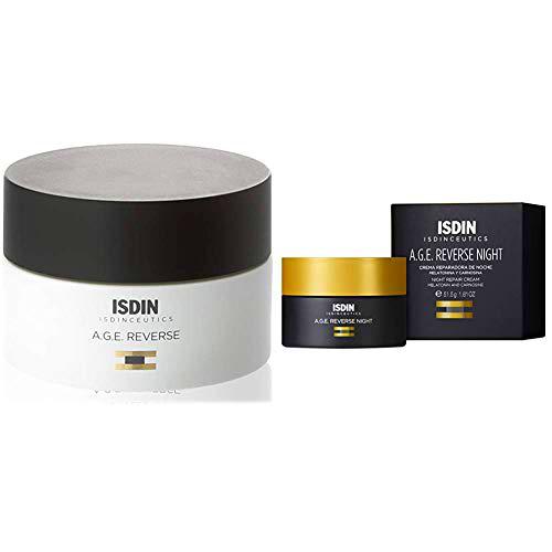 ISDIN Isdinceutics PACK A.G.E. Reverse - Crema Facial Antiedad facial de Triple Acción de Día + Crema Facial Reparadora de Noche con Melatonina Anti Aging