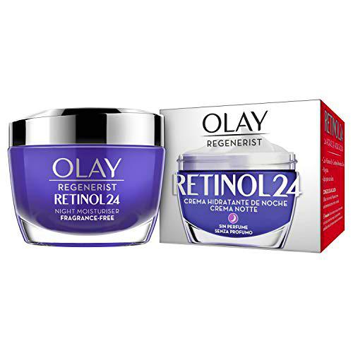 Olay Retinol 24 Crema de noche, Crema facial retinol sin fragancia para una piel suave y radiante, 50 ml