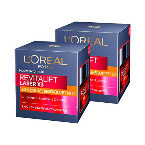 L 'Oréal Paris Revitalift Láser x3 cuidado día Anti-Age Régénérant FPS 20 50 ml - juego de 2