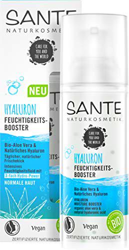 SANTE Naturkosmetik Hidratante de aloe vera orgánico y ácido hialurónico natural, 50 ml