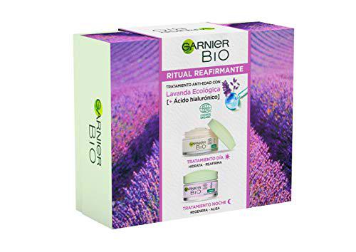 Garnier Bio, Pack Ritual Reafirmante Tratamiento Anti Edad con Ácido Hialurónico y Lavanda Ecológica