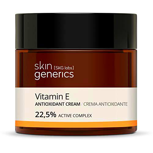 Skin Generics | Crema Facial Antioxidante 50 ml | 20,5% | con Vitamina E | Elimina Radicales Libres | Crema Facial Mujer que Fomenta la Elasticidad y la Síntesis de Colágeno | 100% Vegano