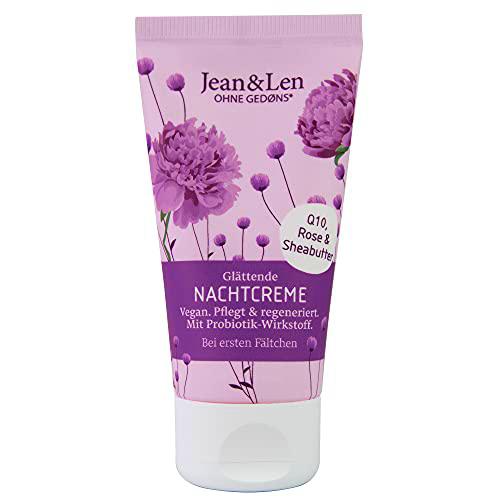 Jean &amp; Len Crema de noche suavizante Q10 con ácido hialurónico y rosa, 50 ml