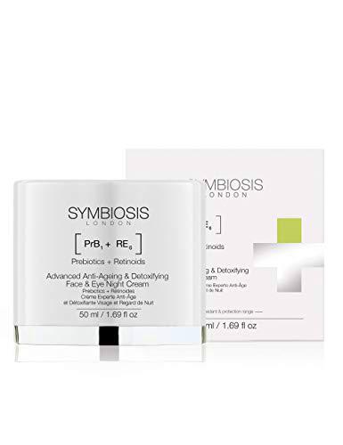 SYMBIOSIS LONDON | [ Prebiòticos + Retinoides ] Crema Avanzada de Noche Cara y Ojos Antiedad Detoxificante | 1x50mL