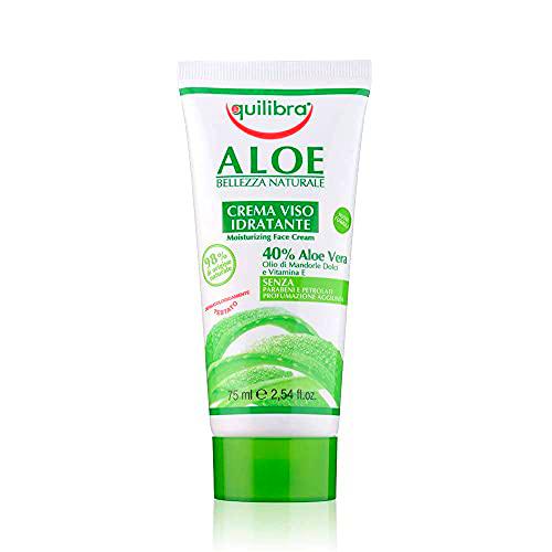 Equilibra Cuidado Facial, Crema Hidratante Facial Calmante a Base de Aloe Vera para Pieles Sensibles