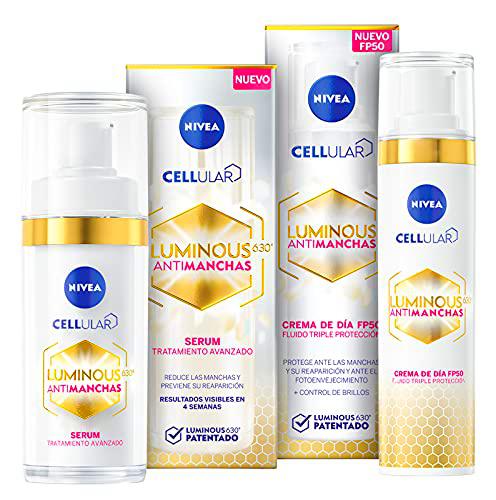 NIVEA Cellular LUMINOUS 630 Antimanchas Crema de Día FP50 + Antimanchas Sérum Tratamiento Avanzado 