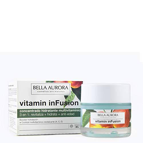 Bella Aurora Vitamin inFusion Tratamiento Multivitamínico Anti-Edad Facial Diario para Mujer Crema Facial Firmeza + Luminosidad Piel Normal O Seca, 50 ml