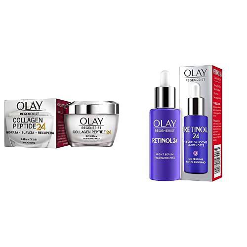 Olay Regenerist Collagen Peptide24 Crema de Día Sin Perfume + Sérum de noche