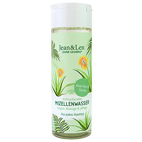 Jean &amp; Len Agua micelar refrescante de aloe vera y pepino, 200 ml