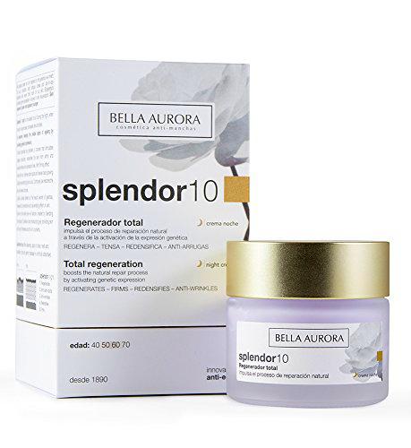 Bella Aurora Crema de Noche Mujer 50+ Años, 50 ml | Anti-Arrugas | Anti-Edad | Anti-Manchas | Tratamiento Facial Hidratante para Mujer | Pieles Maduras | Splendor 10