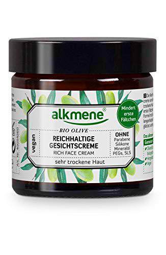 alkmene Crema facial con oliva orgánica - Crema de día rica para piel muy seca