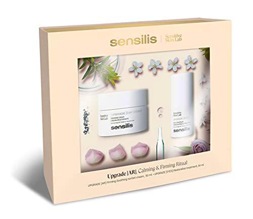 Sensilis Upgrade - Pack Crema de Día Antiarrugas Para Piel Seca o Normal 50 Ml + Contorno de Ojos Antifatiga Con Cafeína y Péptidos 15 Ml