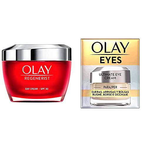 Olay Set Rutina Facial Hidratante: Crema día Regenerist + Contorno de Ojos