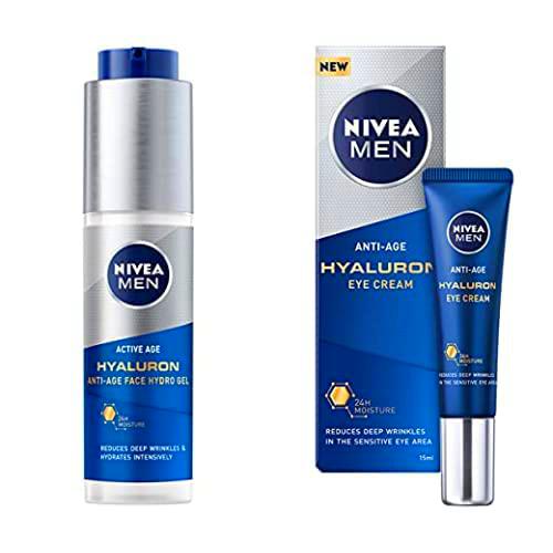 NIVEA MEN Hyaluron Gel Facial Hidratante Antiedad + NIVEA MEN Contorno de Ojos Antiedad