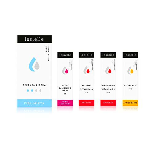 Lesielle Crema hidratante facial -Pack Control Acne- Cosmética Personalizada y Adaptativa con Salicilico