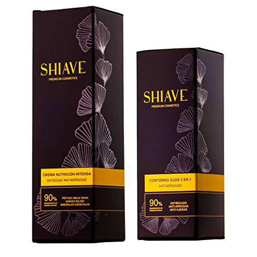 SHIAVE Premium Cosmetics Ritual Pack Belleza Facial: CONTORNO DE OJOS ANTIARRUGAS 15ml + CREMA NUTRICIÓN ANTIEDAD ANTIARRUGAS 50ml