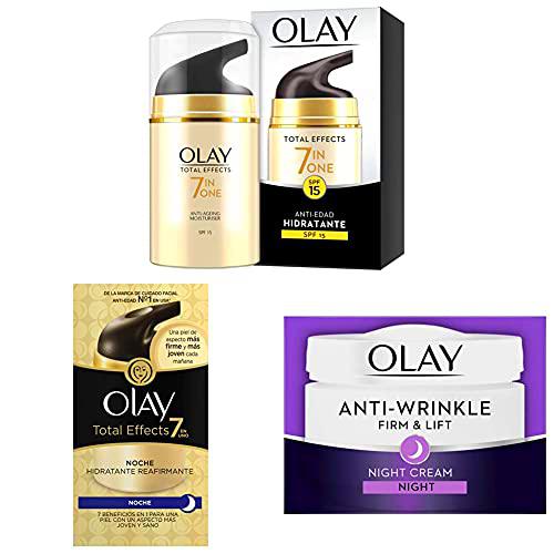 Olay Total Effects 7en1 Hidratante Anti-Edad De Día SPF 15 + Crema de noche hidratante reafirmante + Anti-Edad Firmeza &amp; Efecto Lifting Crema Reafirmante de Noche