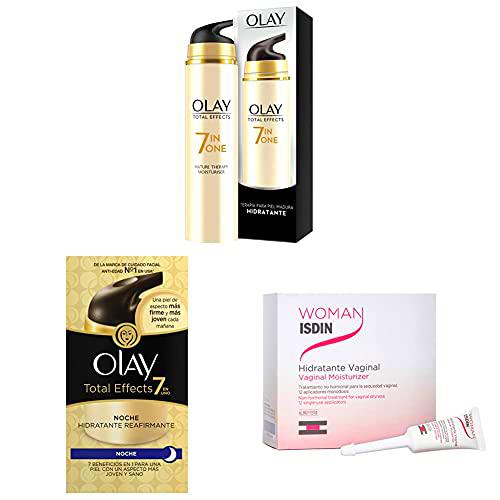 Olay Total Effects 7 en 1 Hidratante Anti-Edad + 7 en 1 crema de noche hidratante reafirmante + Hidratante Vaginal