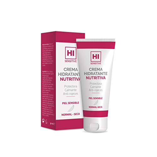 HI Sensitive | Crema Hidratante Nutritiva | Crema Facial Antioxidante y Calmante con Manteca de Karité | Hidratación Diaria para las Pieles Sensibles | Cara