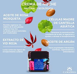 Crema facial de noche para piel madura Camassia reparadora