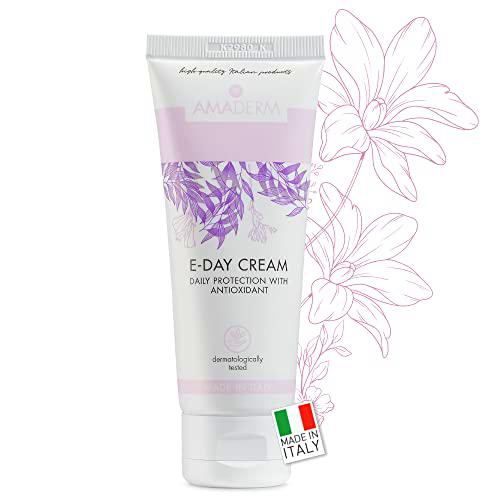 AMADERM E-DAY Crema Facial Día Hidratante 75ml | MADE IN ITALY Crema Facial Antiarrugas Antiedad Antioxidante para Mujer con SPF