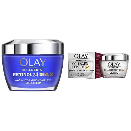 Olay Regenerist Retinol24 MAX Noche Crema, 50 ml + Olay Regenerist Collagen Peptide24 Crema de Día Sin Perfume