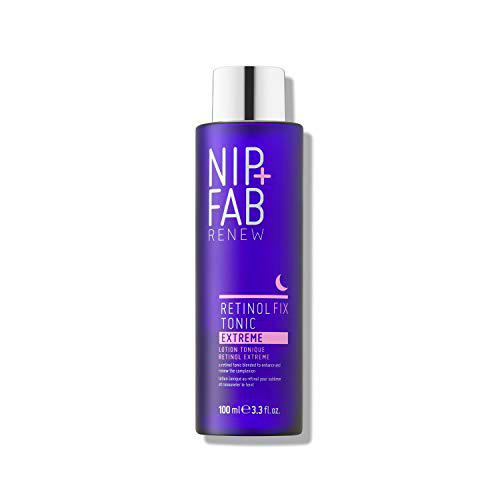 Nip + Fab Retinol Fix Tonic Extreme 0.3% | Tónico con Retinol | Agua Facial Antienvejecimiento contra los Primeros Signos del Envejecimiento de la Piel | Aminoácidos | Pantenol | 100 ml