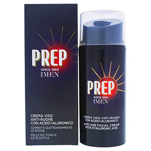 Prep, Prep for Men - Crema facial antiarrugas para hombre con ácido hialurónico y aceites vegetales