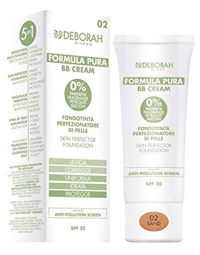 Deborah BB Cream Fórmula Pura N.02 Sand SPF20, sin parabenos