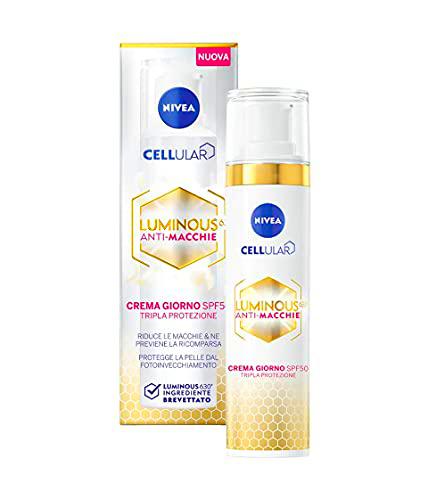 NIVEA CELLULAR LUMINOUS630 Crema Anti-Manchas Crema Día FP50 Triple Protección 40 ml Crema Matificante contra las manchas oscuras