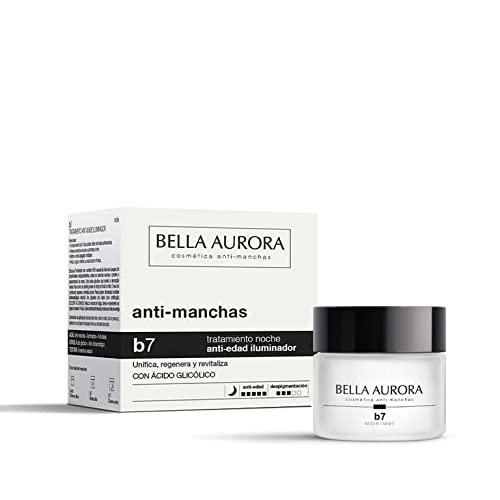 Bella Aurora B7 Crema de Noche | Anti-manchas y Anti-Edad | Eficacia para Manchas en la Cara y Arrugas | Despigmentante Facial e Hidratante | 50 ml