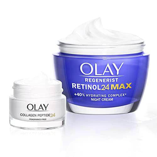 Olay Retinol 24 MAX Crema De Noche 50 ml Y Collagen Peptide 24 Crema Hidratante De Día 15 ml