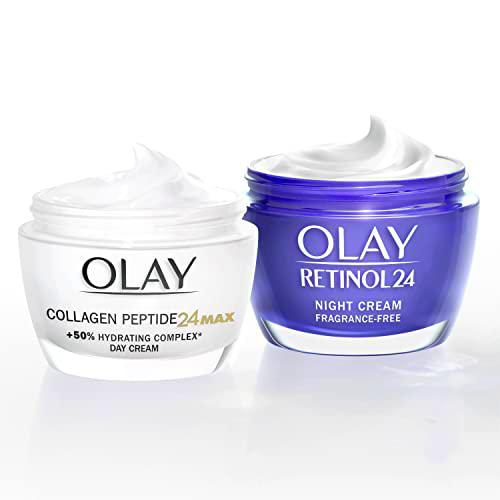 Olay Collagen Peptide 24 Crema De Día 50 ml Y Retinol 24 Crema Hidratante De Noche 15 ml