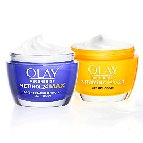 Olay Vitamin C + AHA 24 Crema De Día 50 ml Y Retinol 24 MAX Crema Hidratante De Noche 50 ml