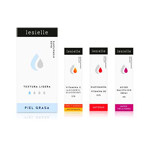 Lesielle Crema hidratante facial para manchas en la cara -Pack Antimanchas- Cosmética Personalizada y Adaptativa con Vitamina C