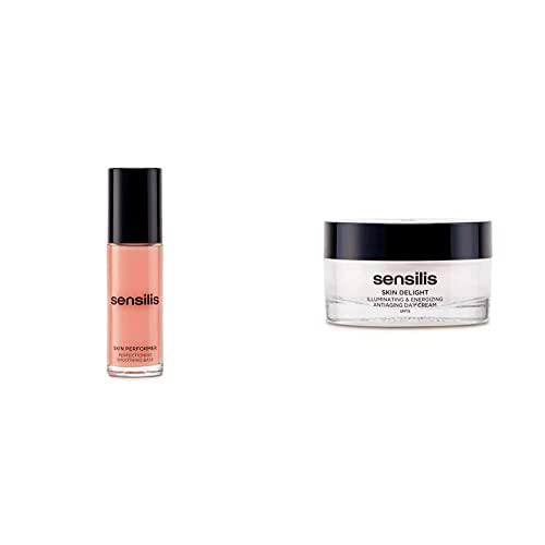 Sensilis Maquillaje Pre Base Perfeccionadora - 30 ml + Crema de Día Antiedad Iluminadora y Energizante con SPF15