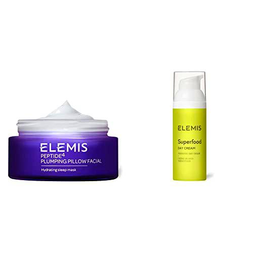 ELEMIS Peptide4 Plumping Pillow Facial, sérum multiusos para redefinir el contorno 50 ml &amp; Superfood Day Cream