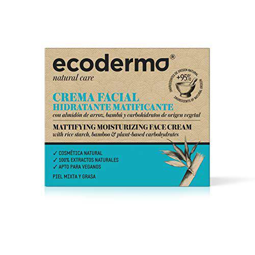 Ecoderma - Crema Hidratante Matificante 50 ml. | +95% Ingredientes de Origen Natural