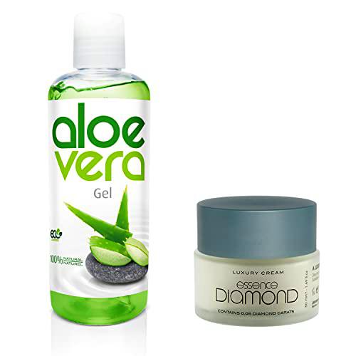 Pack Antiedad para Pieles Maduras Crema Facial con Polvo de Diamante SPF6 Diamond Essence (50 ml) + Gel Aloe Vera (250 ml)